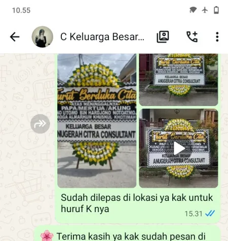 Pengiriman Papan Bunga Duka Nadi Bulukerto